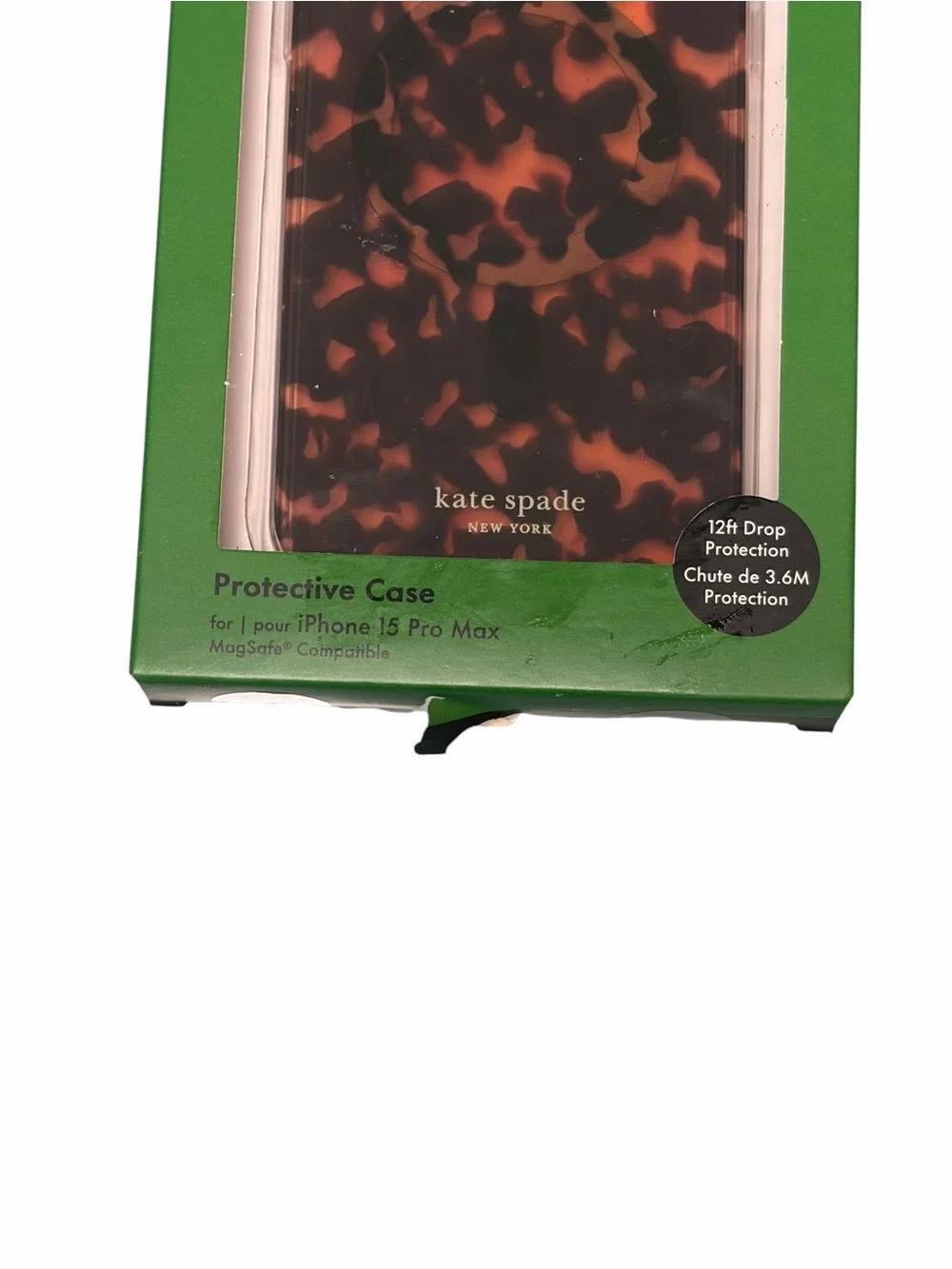 Kate Spade Tortoiseshell iPhone 15 Pro Max Protective Case Brown/Black Mag Safe